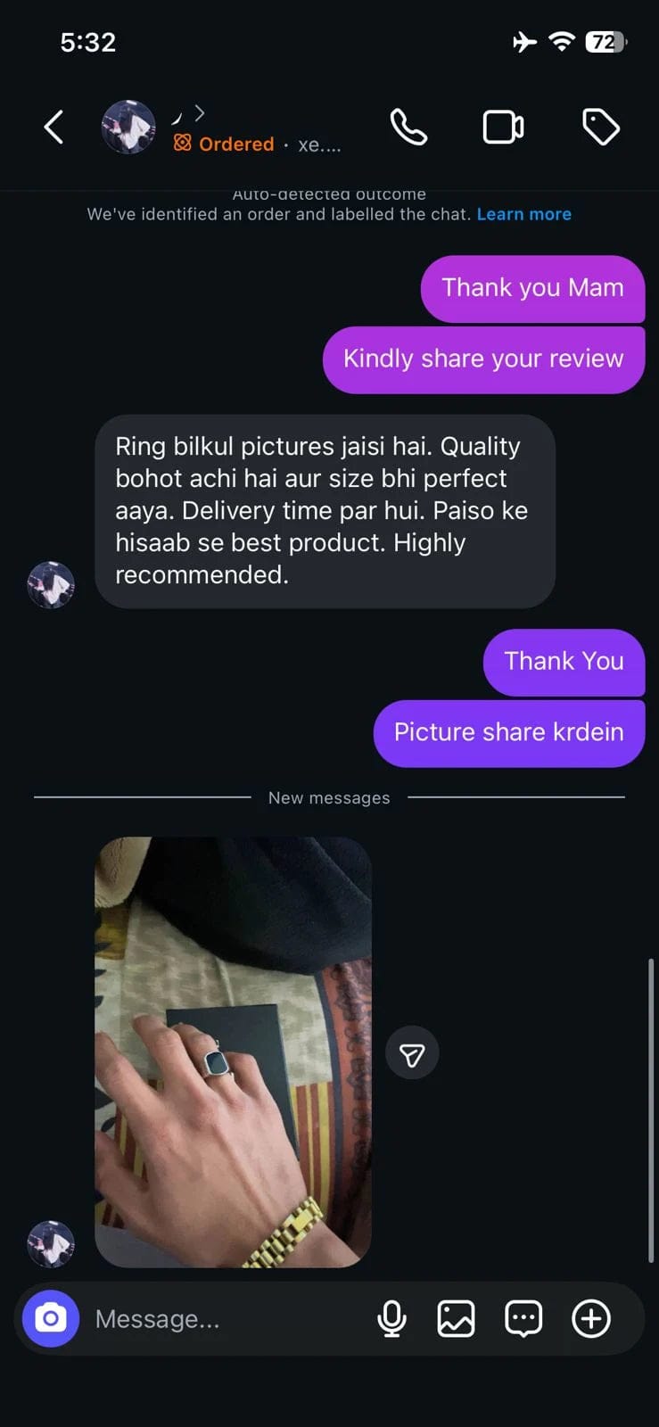 Customer testimonial