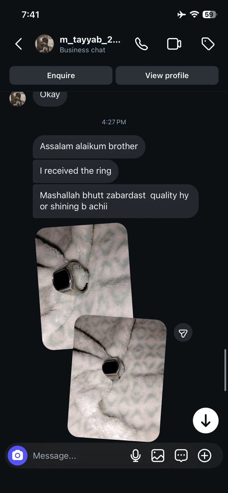 Customer testimonial