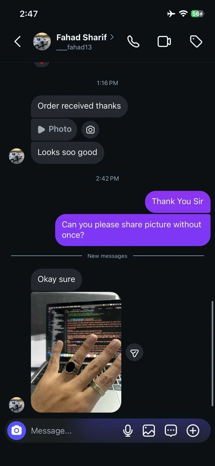 Customer testimonial